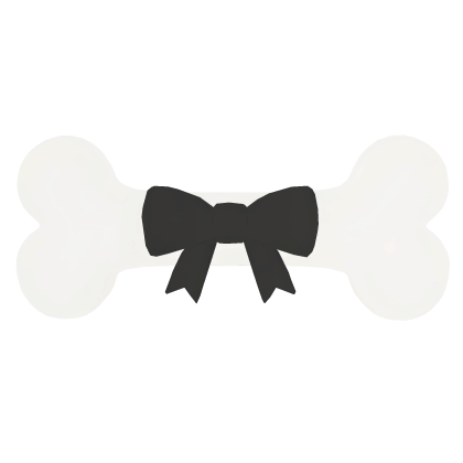 Cute Bone with Black Bow