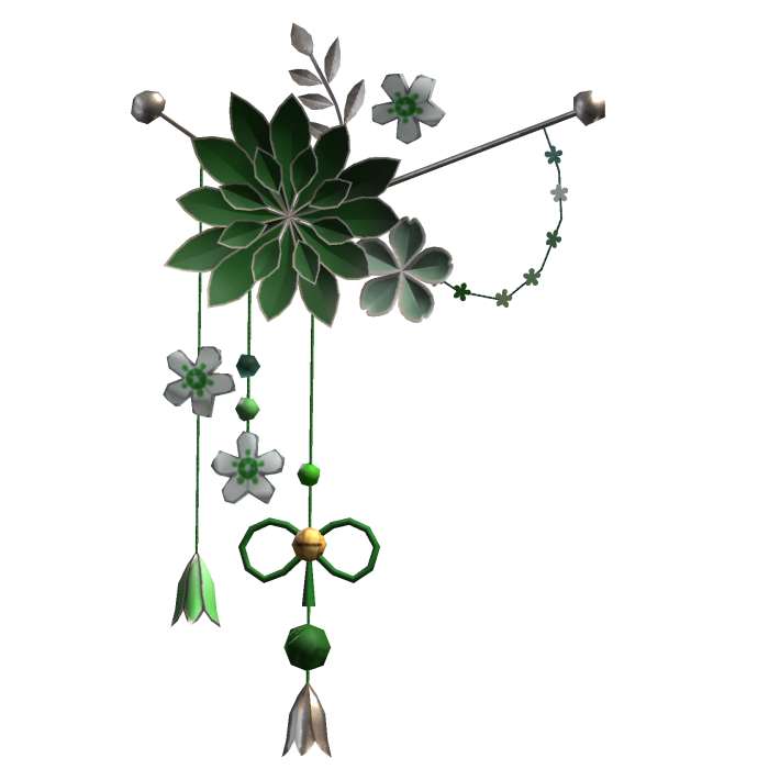 Green & Silver Lotus Japanese Flower Hairclip