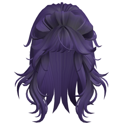 Long Half Up Layered Hair - Purple