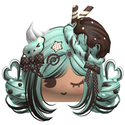 ♡ Ice Cream Girly Buns (Mint Choco)