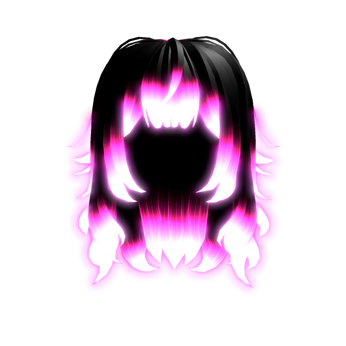 Emissive long hair bangs pink