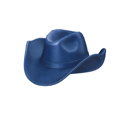 blue leather cowboy hat