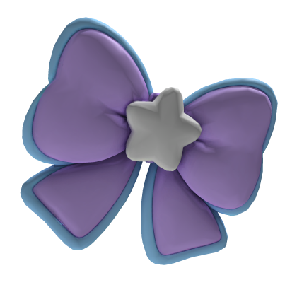 Kawaii Y2K Star Hair Bow Lavender Pastel