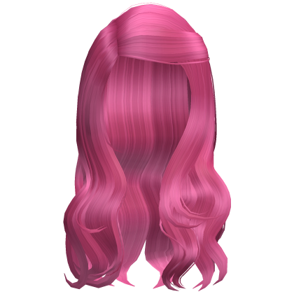 Hot Pink Wavy Chic Side Part Hair