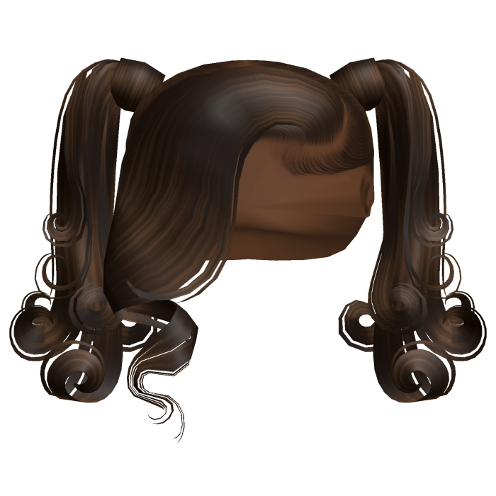 ☆ | Brown Swirly Pigtails W Side Bang