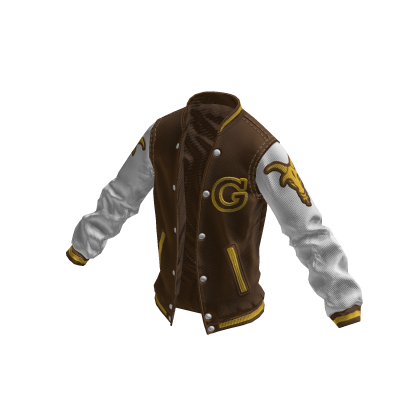 College Jacket | Brown White Yellow