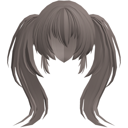 fluffy moe anime long ponytails ash brown
