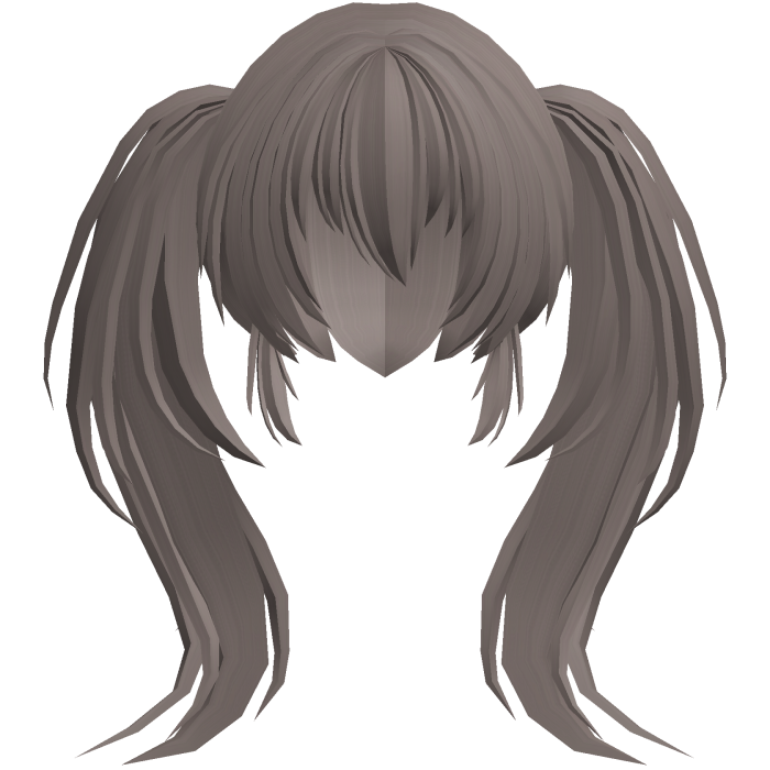 fluffy moe anime long ponytails ash brown