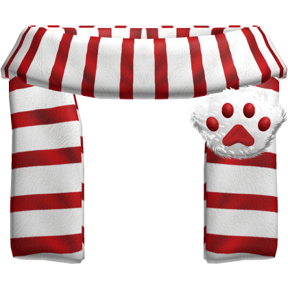 Kawaii Cozy Striped Winter Paw Scarf Red