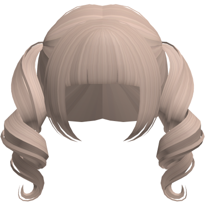 ♡ : cute light brown curly baby pigtails Roblox item