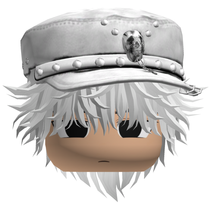 Fluffy Emo White Beret Y2K Boy Hair (White)