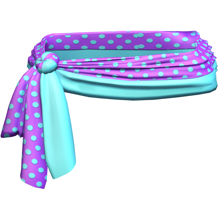 Purple & Teal Polkadot Waist Sarong 2000s 