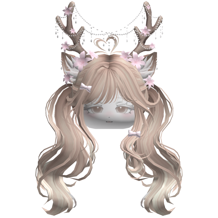 Ethereal Christmas Fairy Fawn Pigtails w/ Antlers
