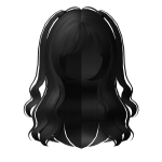 . ‿ ♡ angel flowy pigtail wavy hair in black !