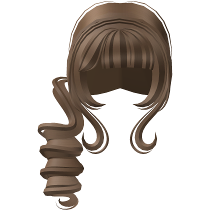 ♡ wispy side curly doll cute brown pigtail Roblox item
