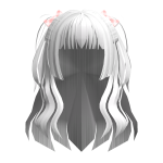 🍀Half up Half Down Ribbon Pigtails (White)