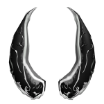 Majestic obsidian horns shimmering white