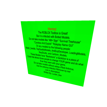 Do Not Take Roblox Models!