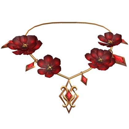 Enchanted whimsy Petal Necklace - Red/Gold Roblox item
