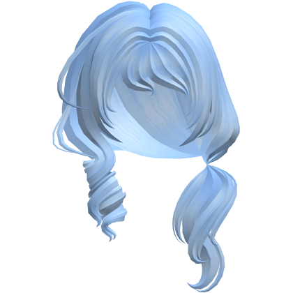 Soft Swirly Curled Side Ponytail (Blue)
