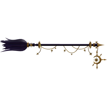 Celestial Halloween Witch Broom - Purple/Gold