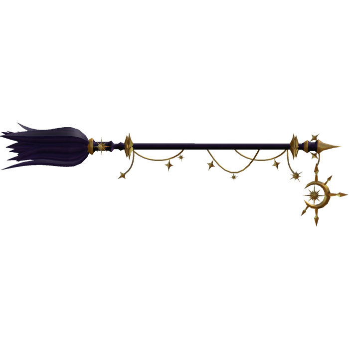 Celestial Halloween Witch Broom - Purple/Gold