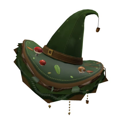 Forest Mushroom Witch Hat Green Acorn Fairycore