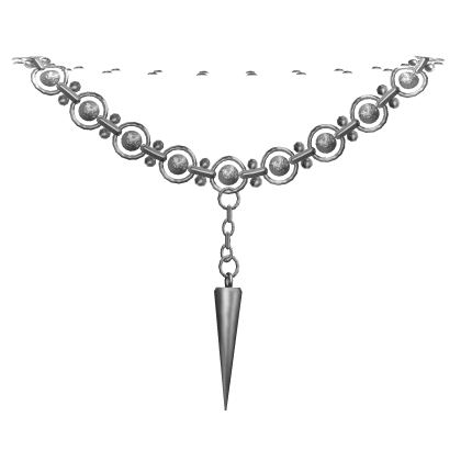 Silver Spike Drop Necklace