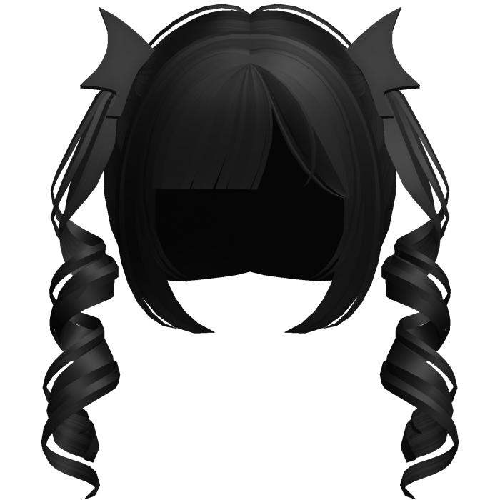 black thin swirly bat moe pigtails