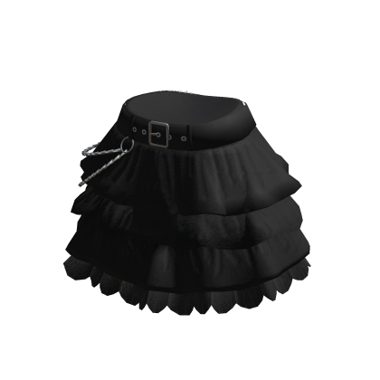 Gothic Layered Ruffle Mini Skirt with Belt