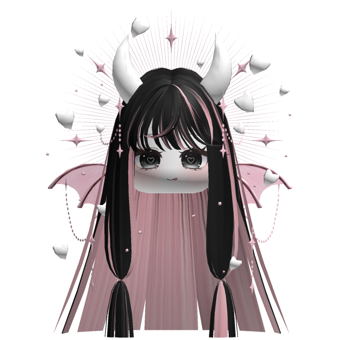 Cute Demonic Wings Heart Hair (Red&Black)