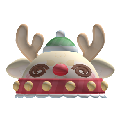 blonde soft fluffy winter christmas reindeeer hat  Roblox item