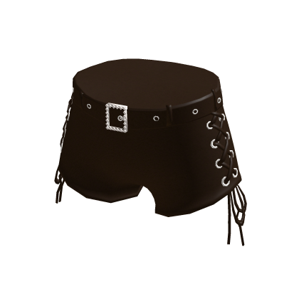 Brown Leather Shorts with Belt