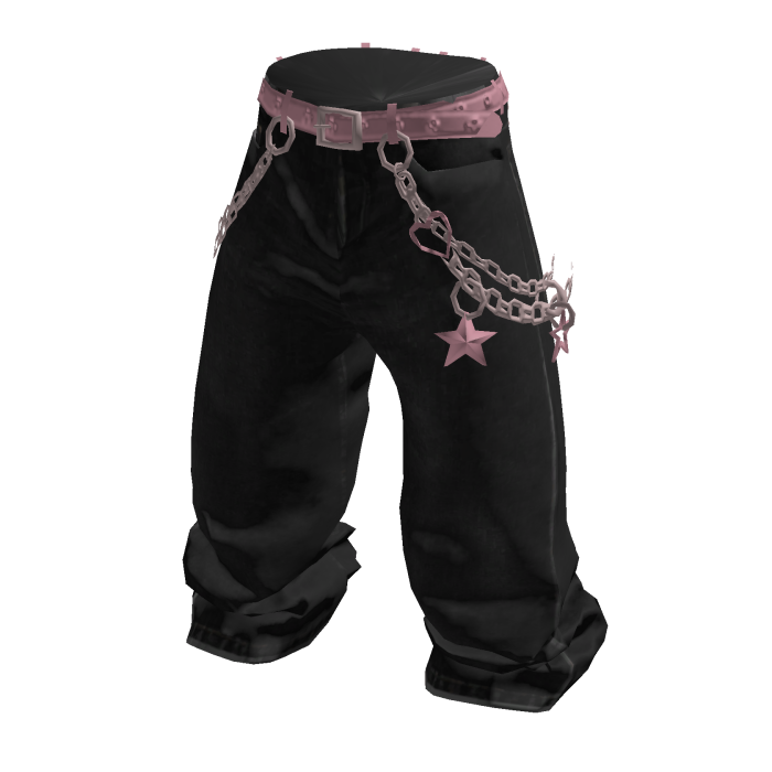 Black Pink Y2K Star Baggy Pants
