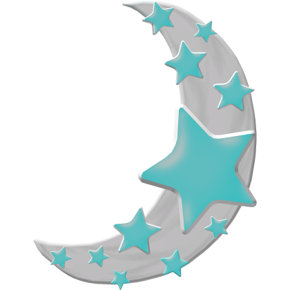 White/Blue Lunar Companion Crescent Cover (Addon) Roblox item