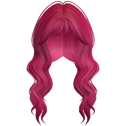 Soft Wavy Hair w/ Side Bangs (Hot Pink) Roblox item