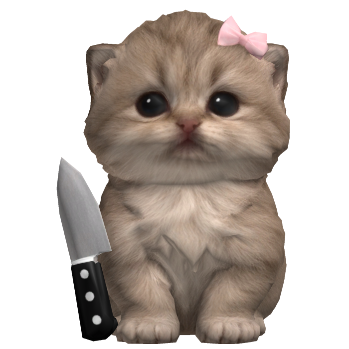 Cute Kitten Cat w/ a Knife