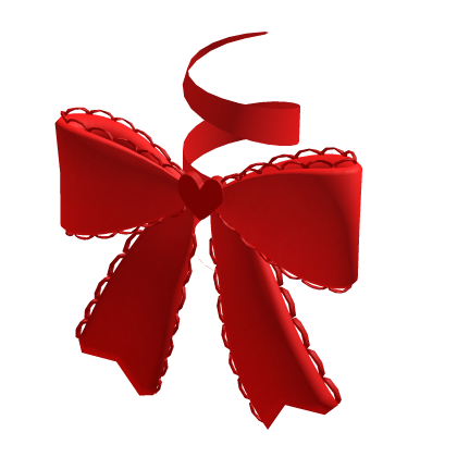 Pastel Red Coquette Ribbon Bow (for Korblox)
