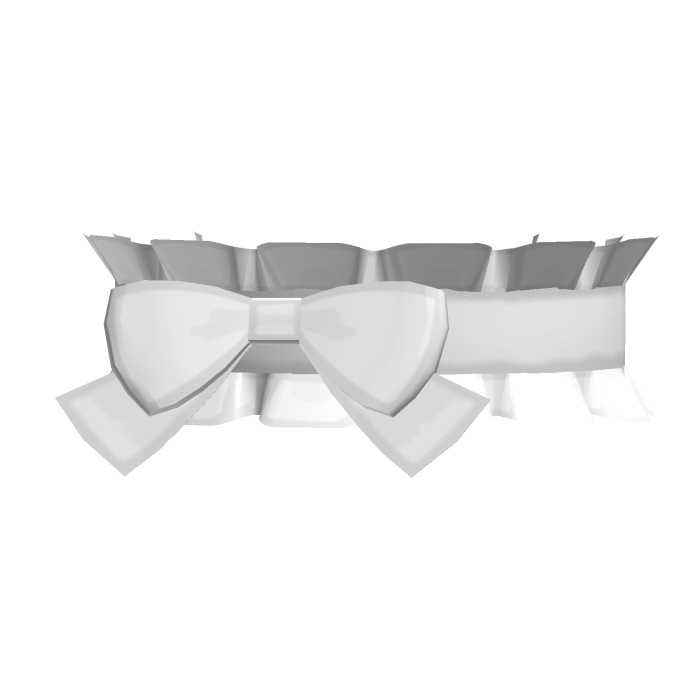 ♪ (๑ᴖ◡ᴖ๑) ♪ White Cutesy Kawaii Ruffled Bow Choker