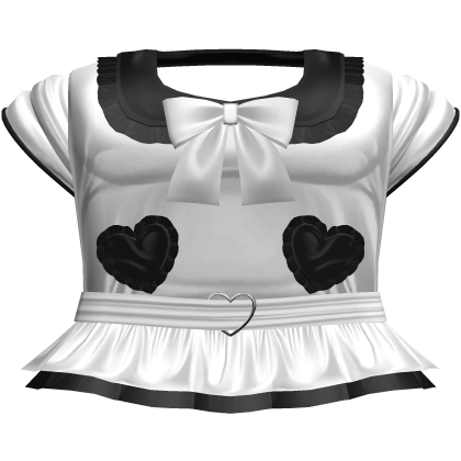 White n Black Sailor Heart Buckle Bow Dress Roblox item