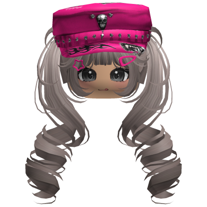 Ash Skull Y2K Cap Twirly Hair