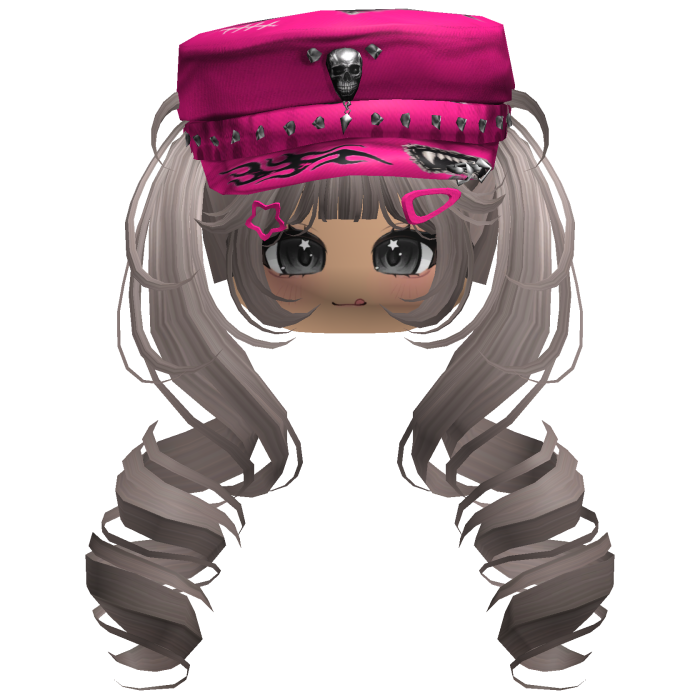 Ash Skull Y2K Cap Twirly Hair