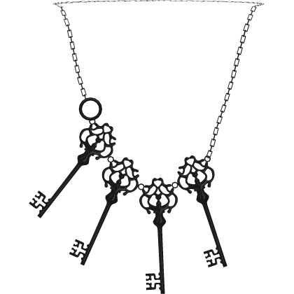 Black Ornate Multi-Key Necklace