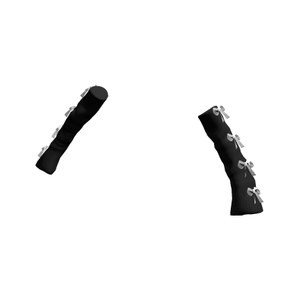 Coquette Ribbon Knitted Arm Warmers Black White