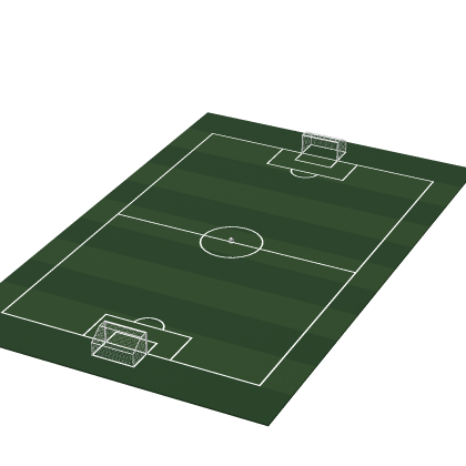 Football Field With Soccer Ball and Goalie Nets