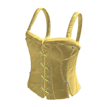 Y2K Lace Up Corset Top (Yellow)
