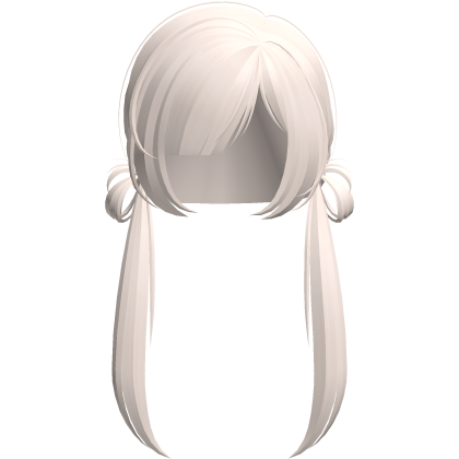 cute low buns with long pigtails platinum blonde