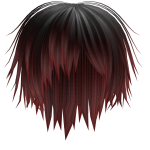 Messy Bangs Emo Hair Red/Black