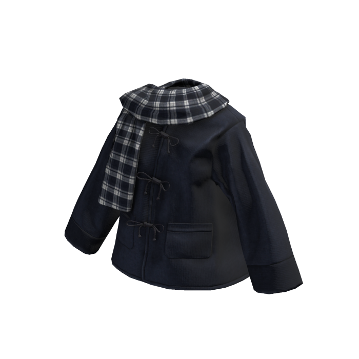 Navy Cute Winter Coat w/ Scarf
