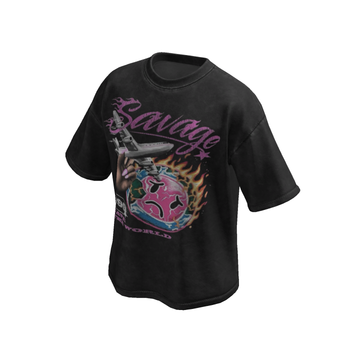 Savage Black Wash Oversized Shirt